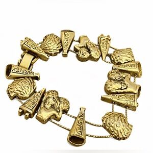 Vintage Y2Y Gold Charm Bracelet  -cheerleaders